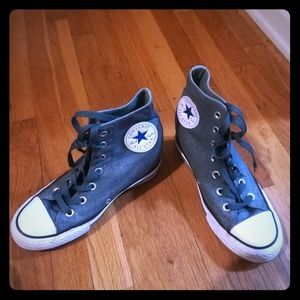Gray hightop wedge Converse
